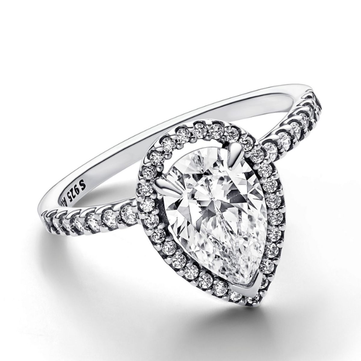 PANDORA - Anillo Pandora de pera brillante en Plata Esterlina