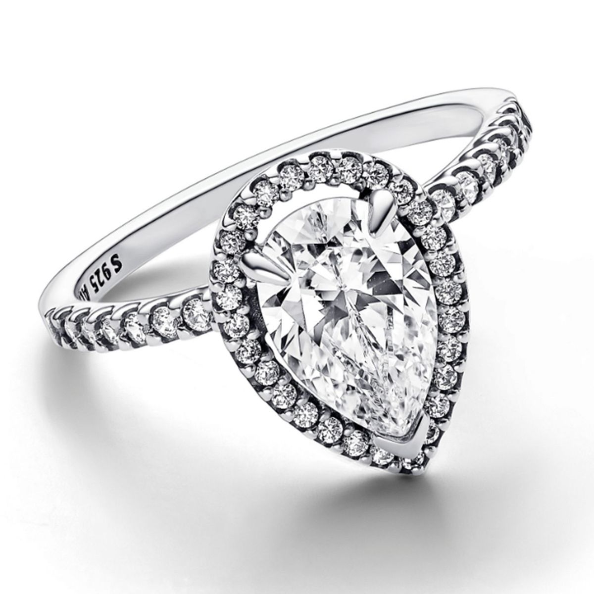 PANDORA - Anillo Pandora de pera brillante en Plata Esterlina