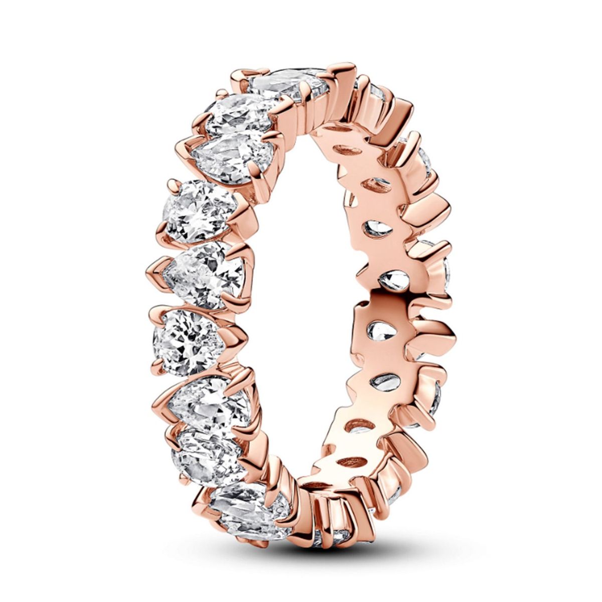 PANDORA - Anillo Pandora Brillos Alternos Recubrimiento en Oro Rosa