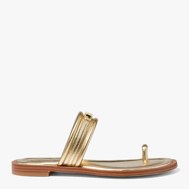 MICHAEL KORS - Sandalias Michael Kors moda Mujer Veronica Flat | Sandalias Planas para Mujer Michael Kors Doradas