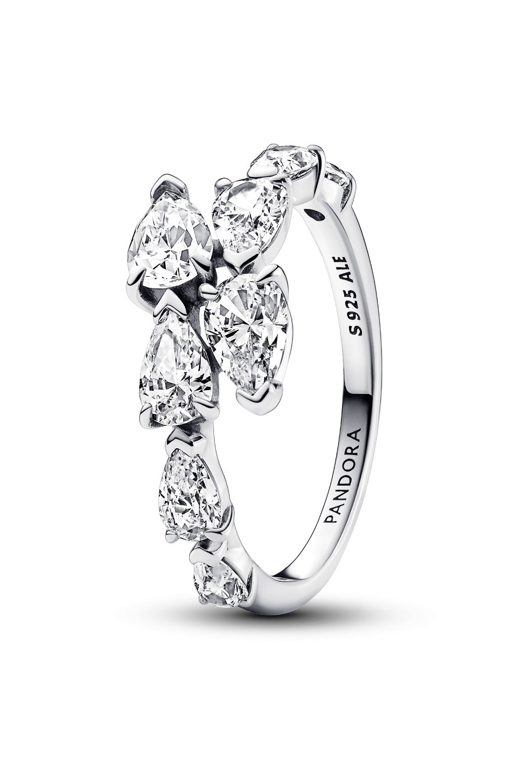 PANDORA - Anillo Pandora Superpuesto Brillante en Plata Esterlina