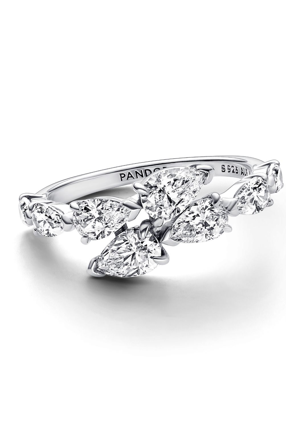 PANDORA - Anillo Pandora Superpuesto Brillante en Plata Esterlina
