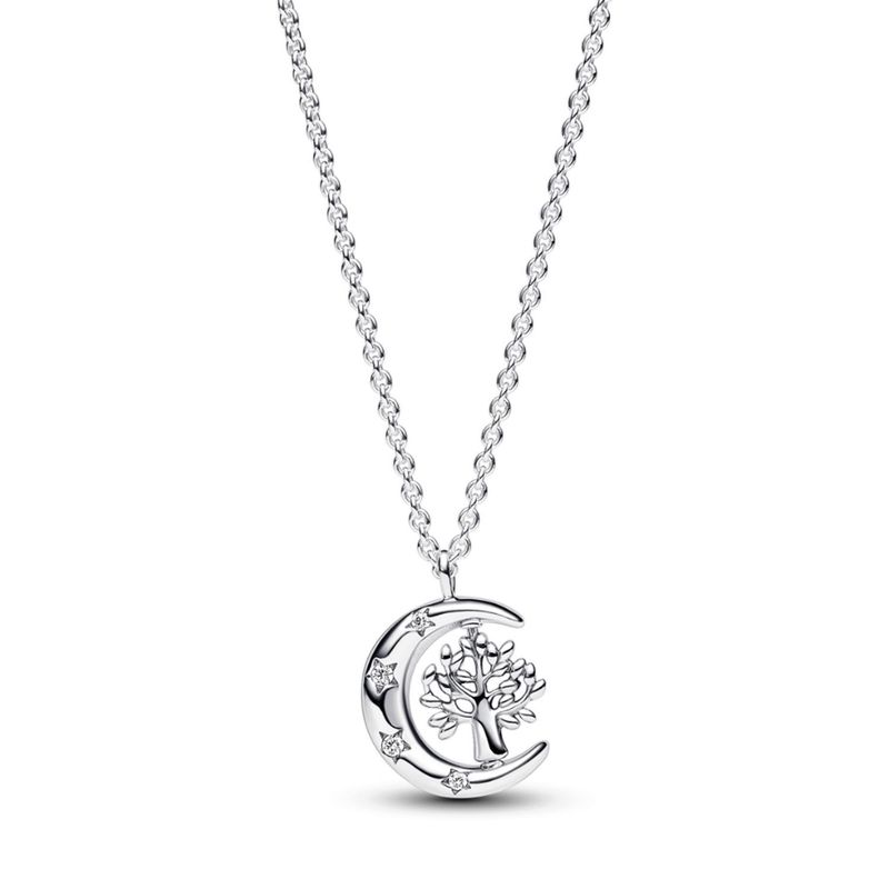 PANDORA - Collar Pandora Luna y Arbol de la Vida en Plata Esterlina