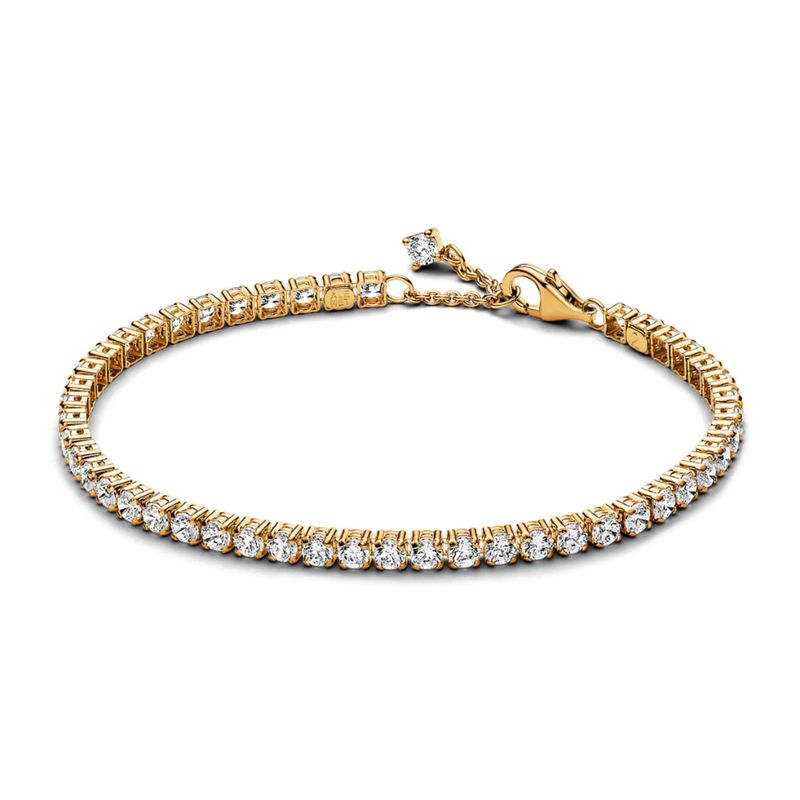 PANDORA - Brazalete Pandora de Tenis Brillante Recubrimiento en Oro