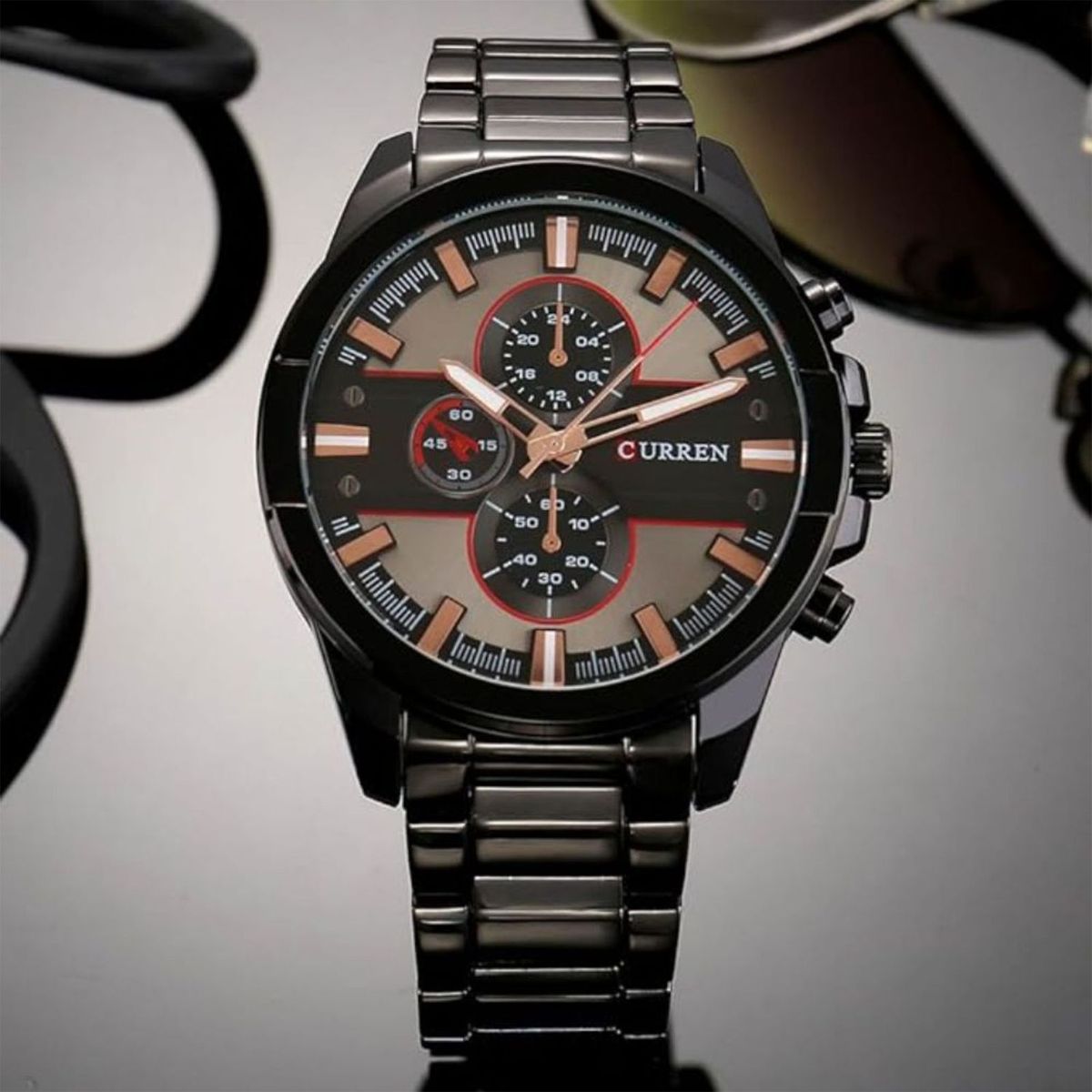 CURREN - Reloj Curren para Hombre  . Reloj análogo Plateado Acero inoxidable