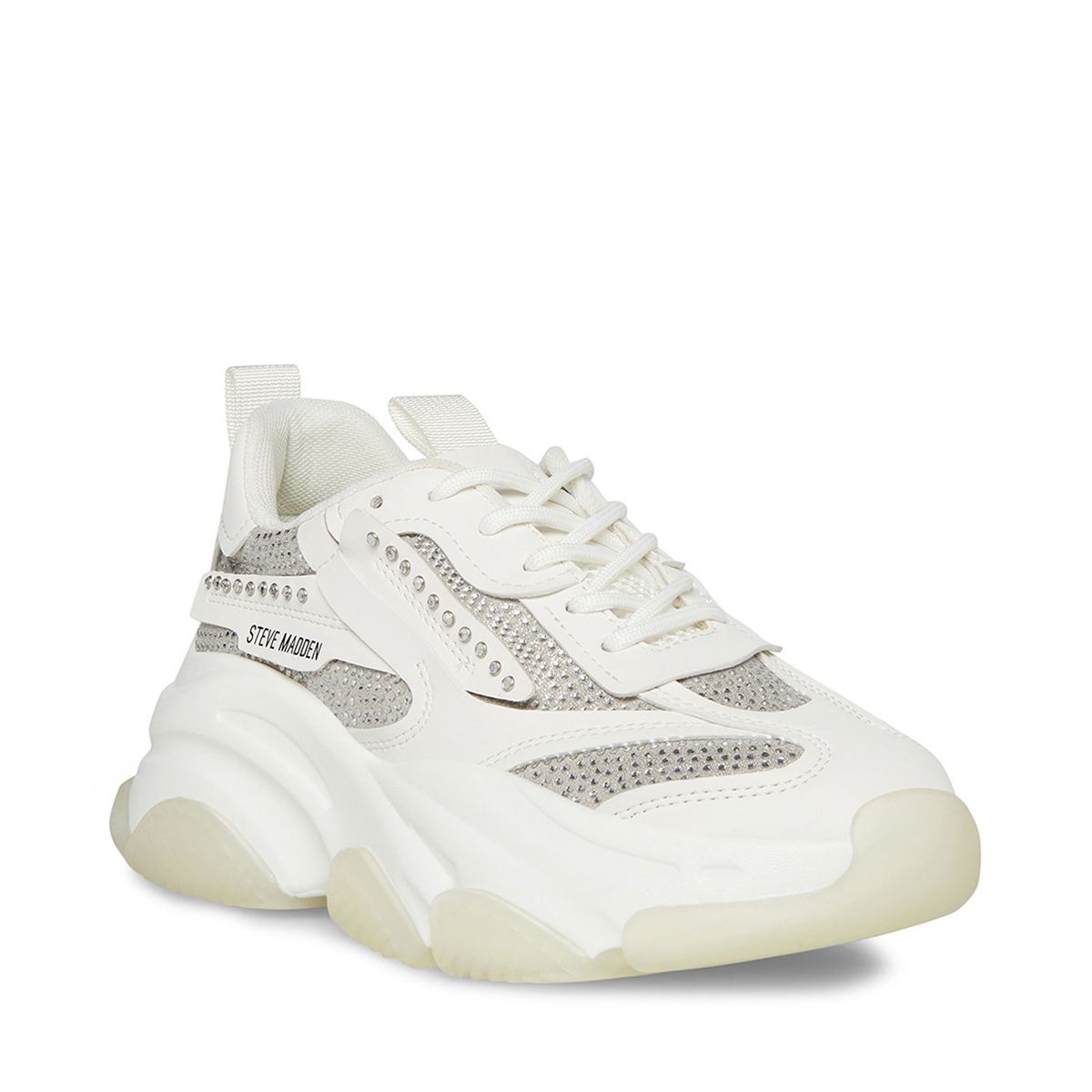 STEVE MADDEN - Tenis Steven Madden para Mujer Moda Possession-R2 | Tenis de Moda para Mujer Color Blanco