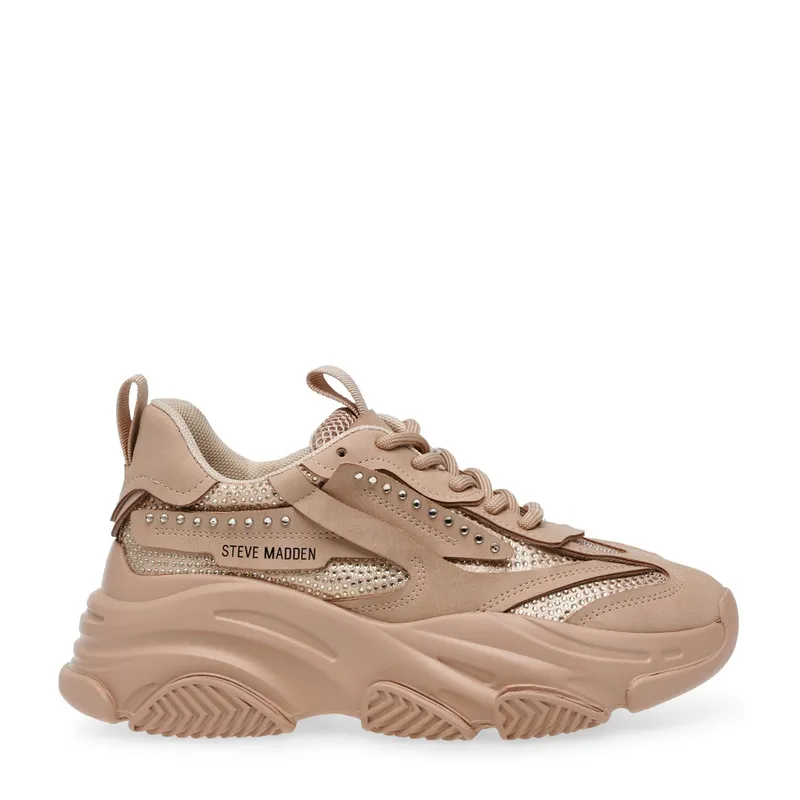 STEVE MADDEN - Tenis Steven Madden para Mujer Moda Possession-R75 | Tenis de Moda para Mujer Color Taupe