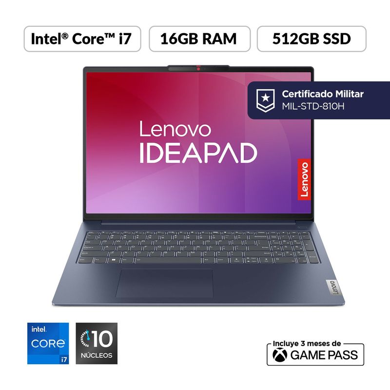 LENOVO - Portátil Lenovo Ideapad Slim 5 | Intel Core i7 Serie H | 16GB de RAM | 512GB SSD de Almacenamiento | Windows 11 | Pantalla 16 pulgadas | IP Slim 5 | Computador Portátil