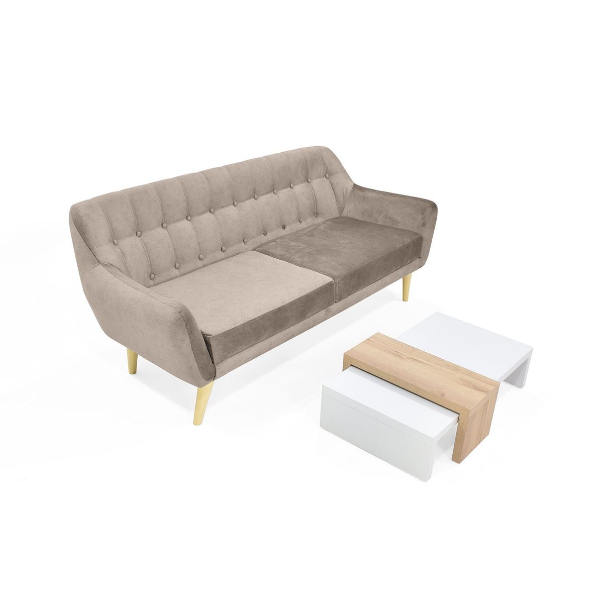 MICA - Sofá Poliéster 3 puestos RUANDA GINEBRA