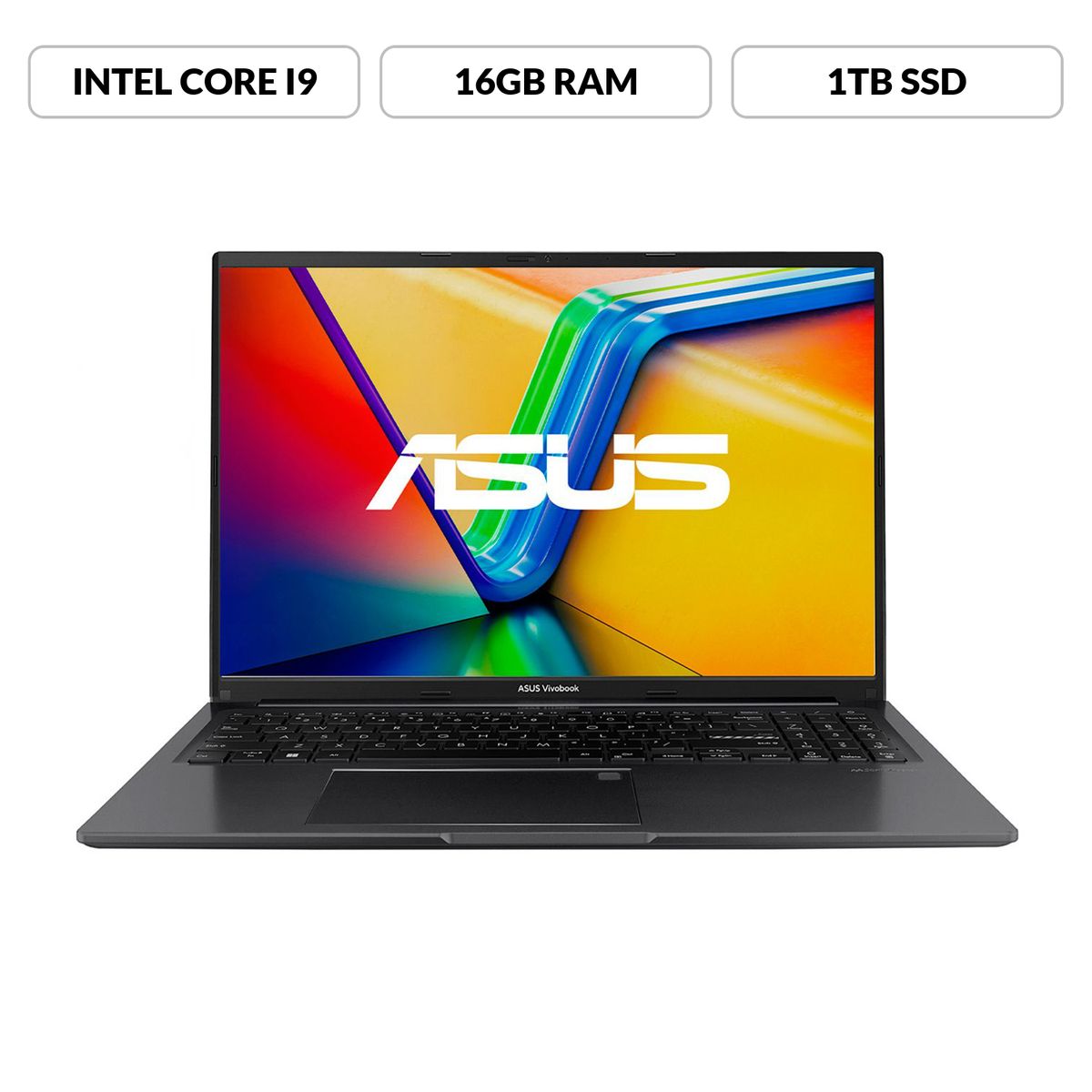 ASUS - Portátil ASUS Vivobook 16 | Intel Core i9 | 16GB de RAM | 1TB SSD de almacenamiento | Windows 11| 16 Pulgadas | X1605VA-MB493W | Computador portátil