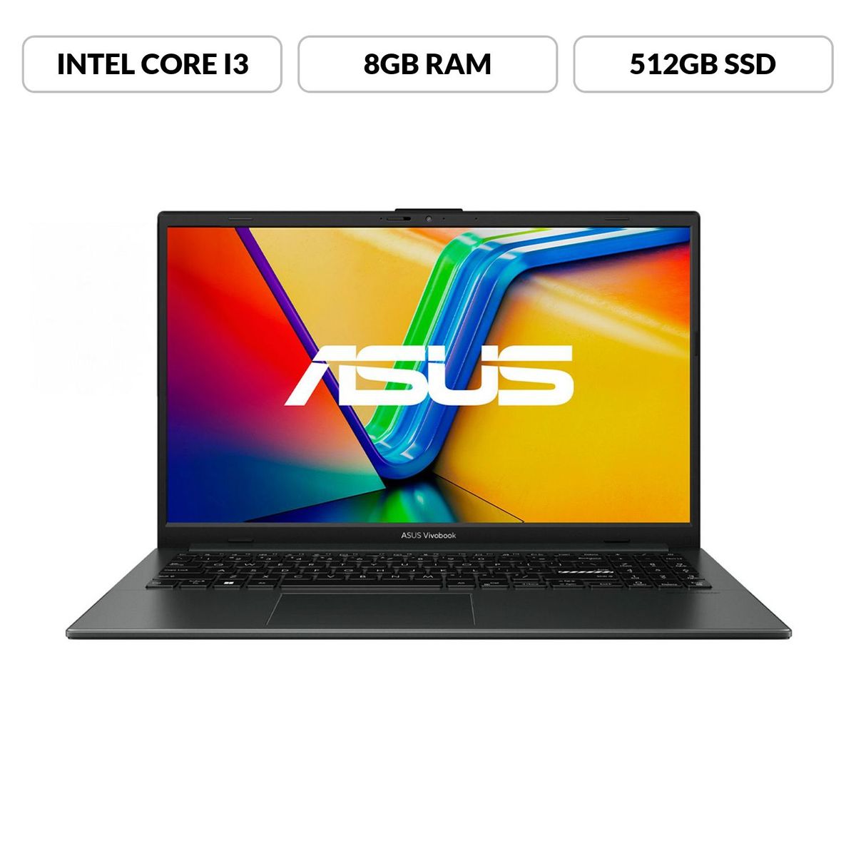 ASUS - Portátil ASUS Vivobook Go 15 | Intel Core i3 | 8GB de RAM | 512GB SSD de almacenamiento | Windows 11 | 15.6 Pulgadas | E1504GA-NJ092W | Computador portátil
