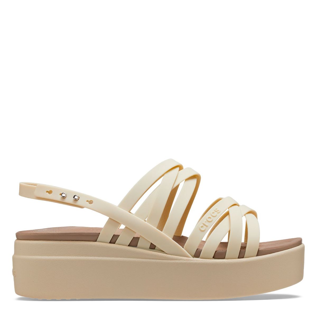 CROCS - Sandalias Crocs con Plataforma Mujer Brooklyn Strappy Low Wedge Nude