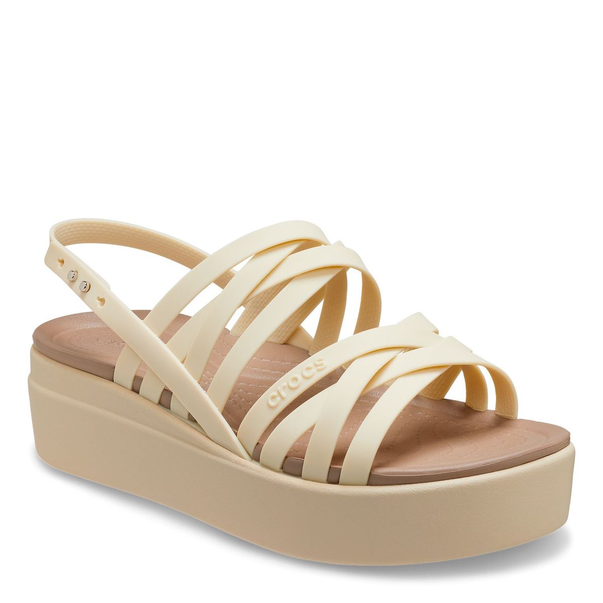 CROCS - Sandalias Crocs con Plataforma Mujer Brooklyn Strappy Low Wedge Nude
