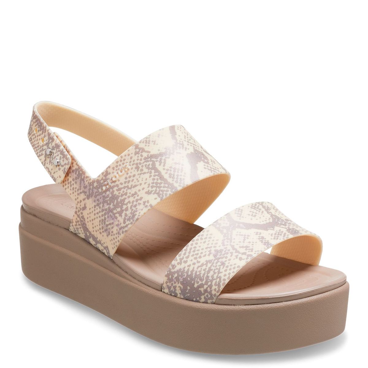 CROCS - Sandalias Crocs con Plataforma Mujer Brooklyn Snake Low Wedge Nude