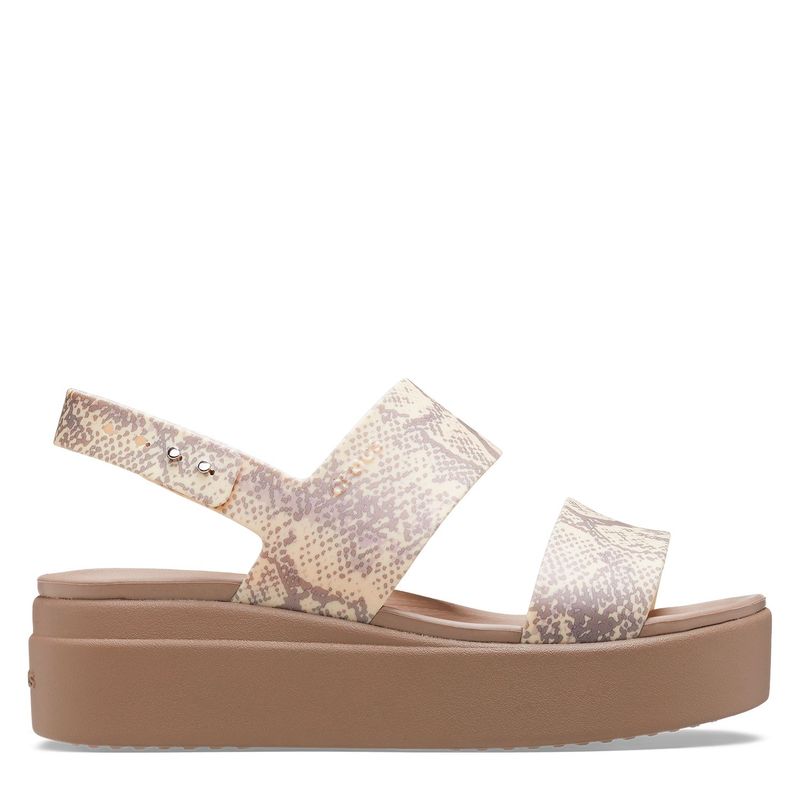 CROCS - Sandalias Crocs con Plataforma Mujer Brooklyn Snake Low Wedge Nude