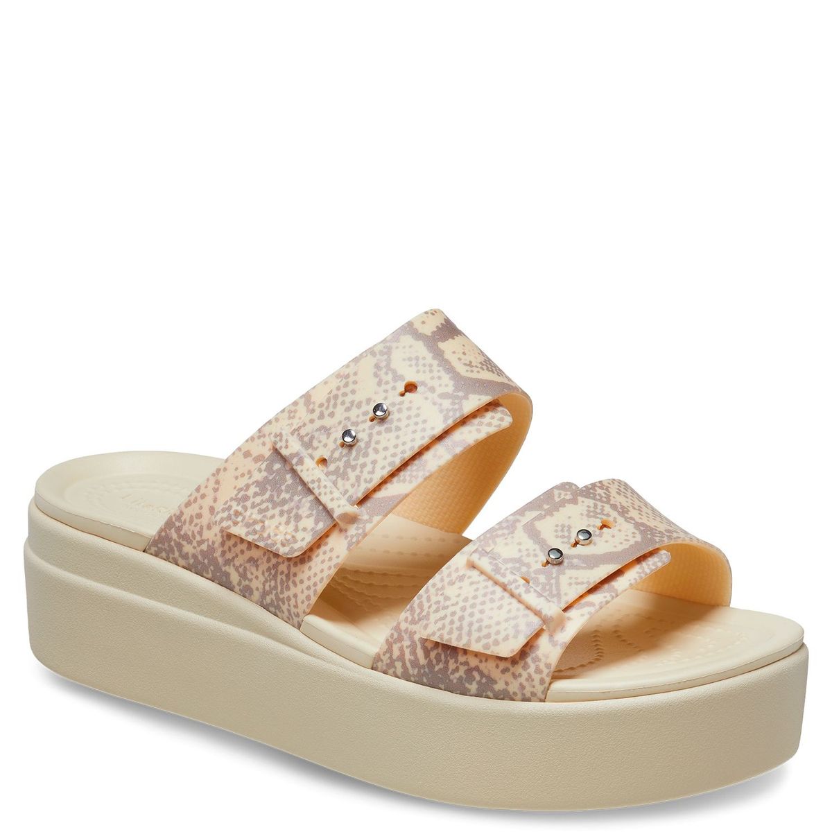 CROCS - Sandalias Crocs con Plataforma para Mujer Brooklyn Snake Buckle Low Wedge