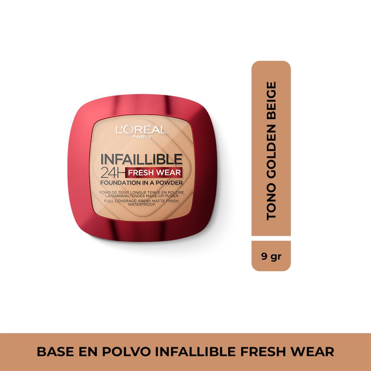 LOREAL PARIS - Polvo Compacto Infallible Pro Matte 100 True Alabaster - 30 ml  Loreal Paris 9gr