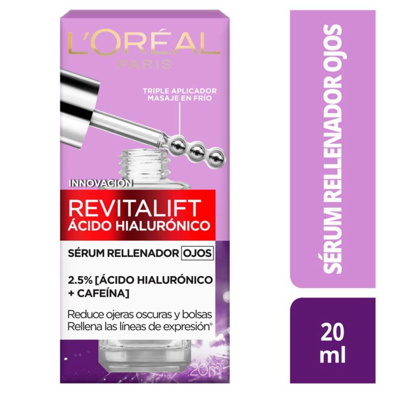 LOREAL PARIS - Sérum Ojos Loreal Paris Ácido Hialurónico 20ml Loreal Paris para Todo tipo de piel 20ml