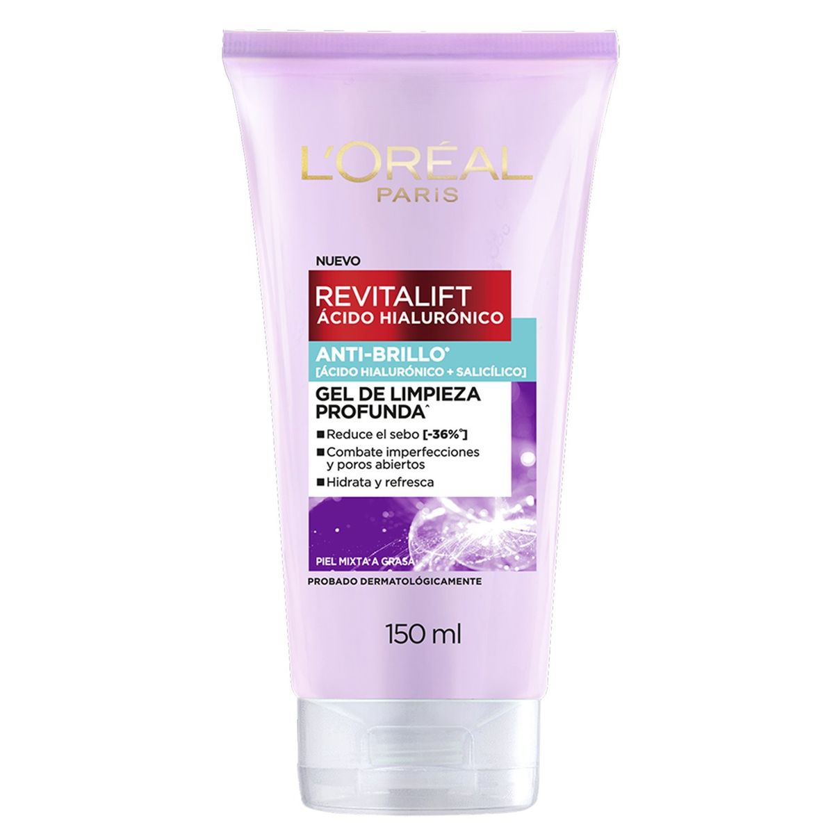 LOREAL PARIS - Limpiador RVT AH Gel Limpieza Oil Control Loreal Para Piel Mixta 150 ml