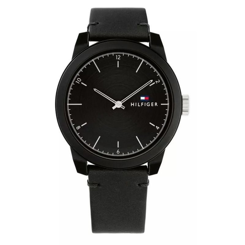 TOMMY HILFIGER - Reloj Tommy para Hombre Denim . Relojes análogos Cuero Negro