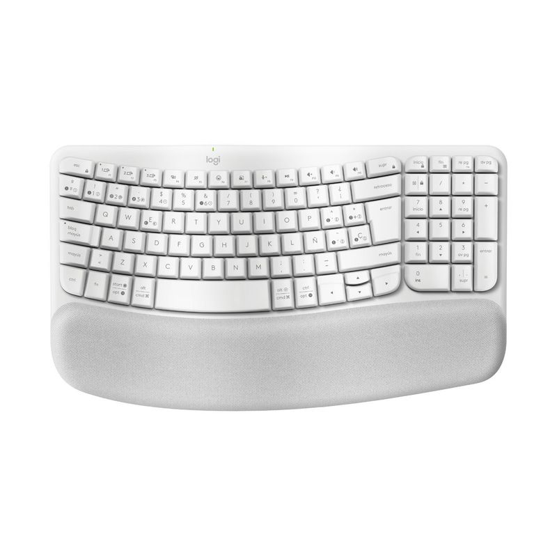 LOGITECH - Teclado Ergonomico  Inalambrico Logitech Wave keys Blanco