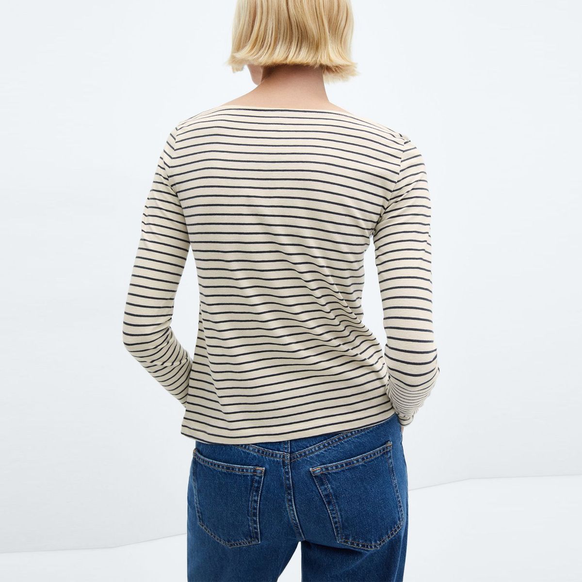 MANGO - Camiseta para Mujer Manga larga de Algodón MANGO