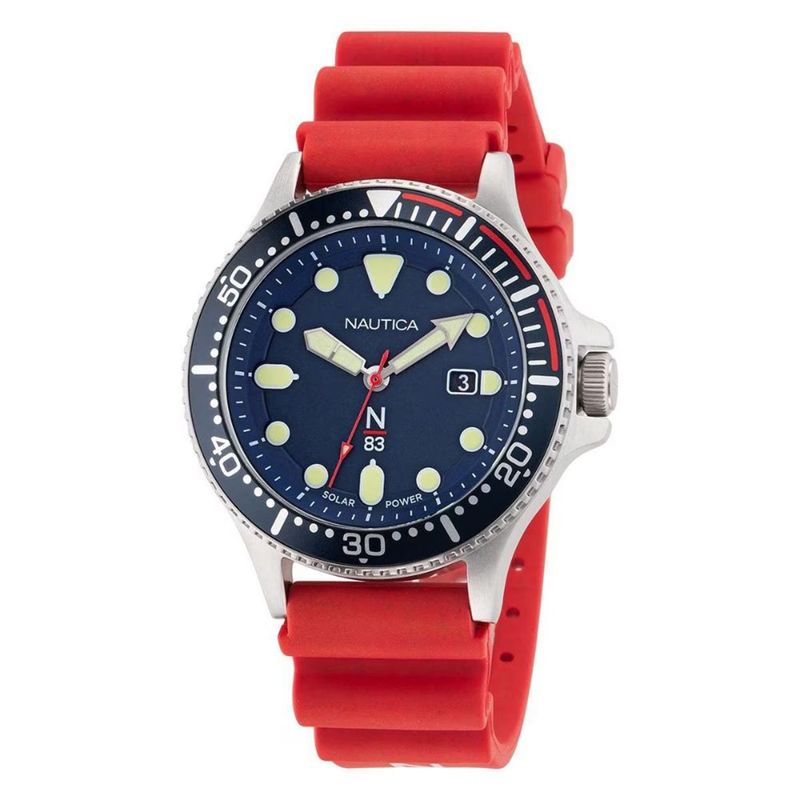 NAUTICA - Reloj Nautica para Hombre  . Reloj Análogo Rojo Acero inoxidable