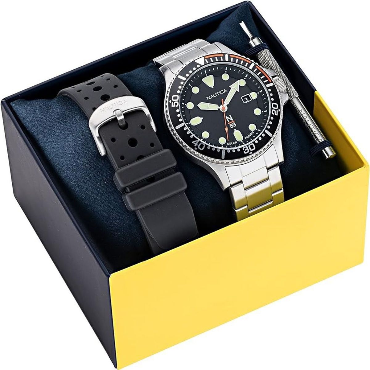 NAUTICA - Reloj Nautica para Hombre  . Reloj Análogo Plateado Acero inoxidable
