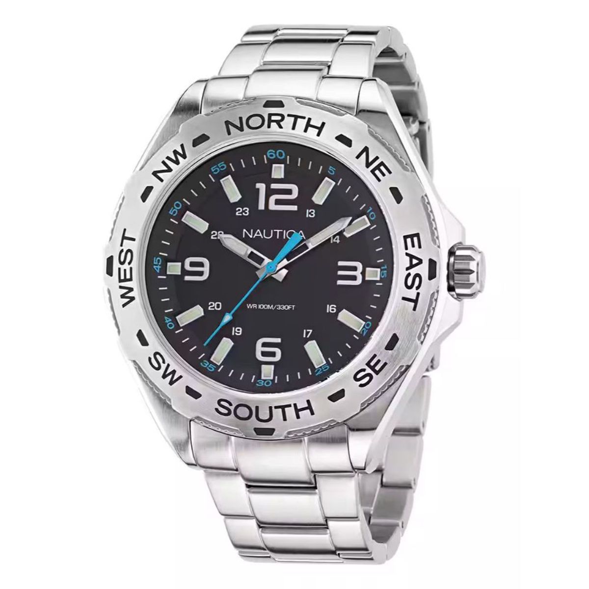 NAUTICA - Reloj Nautica para Hombre  . Reloj Análogo Plateado Acero inoxidable