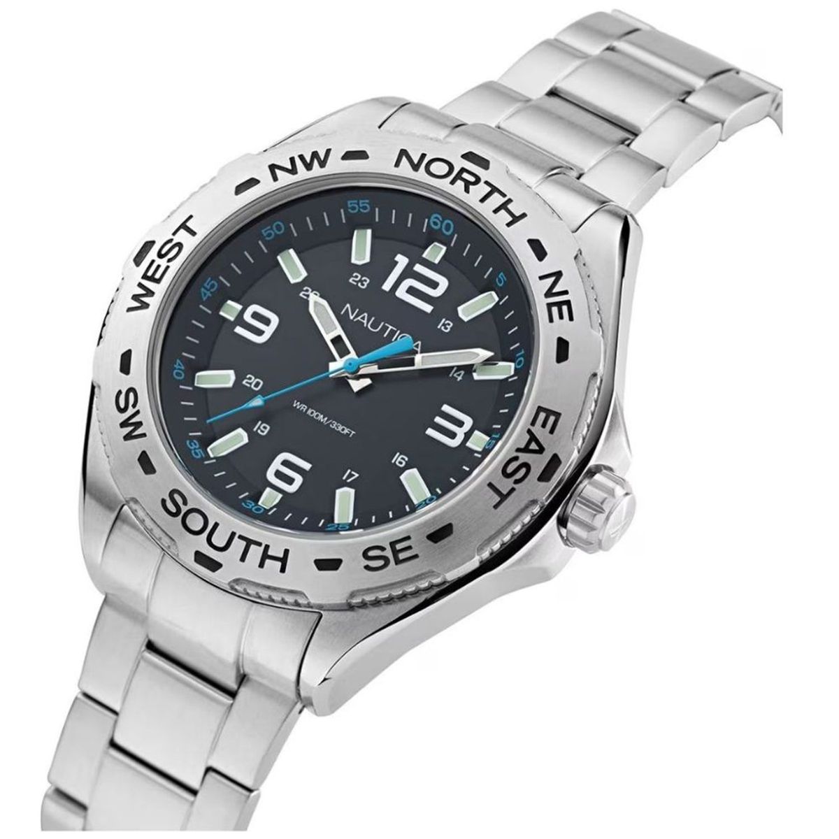 NAUTICA - Reloj Nautica para Hombre  . Reloj Análogo Plateado Acero inoxidable