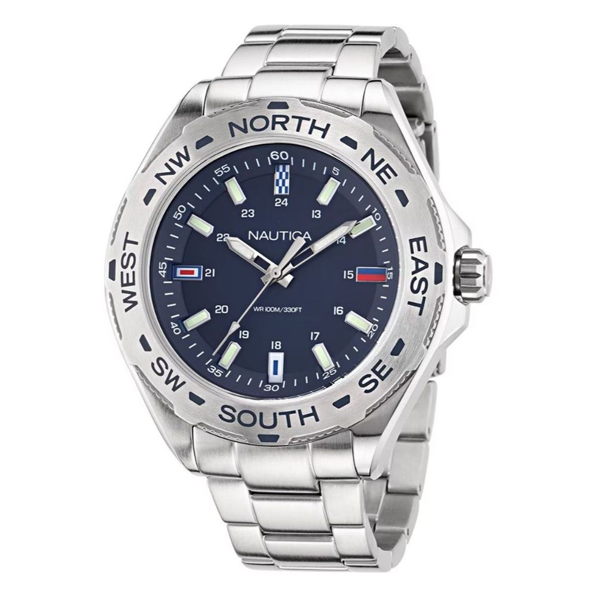 NAUTICA - Reloj Nautica para Hombre  . Reloj Análogo Plateado Acero inoxidable