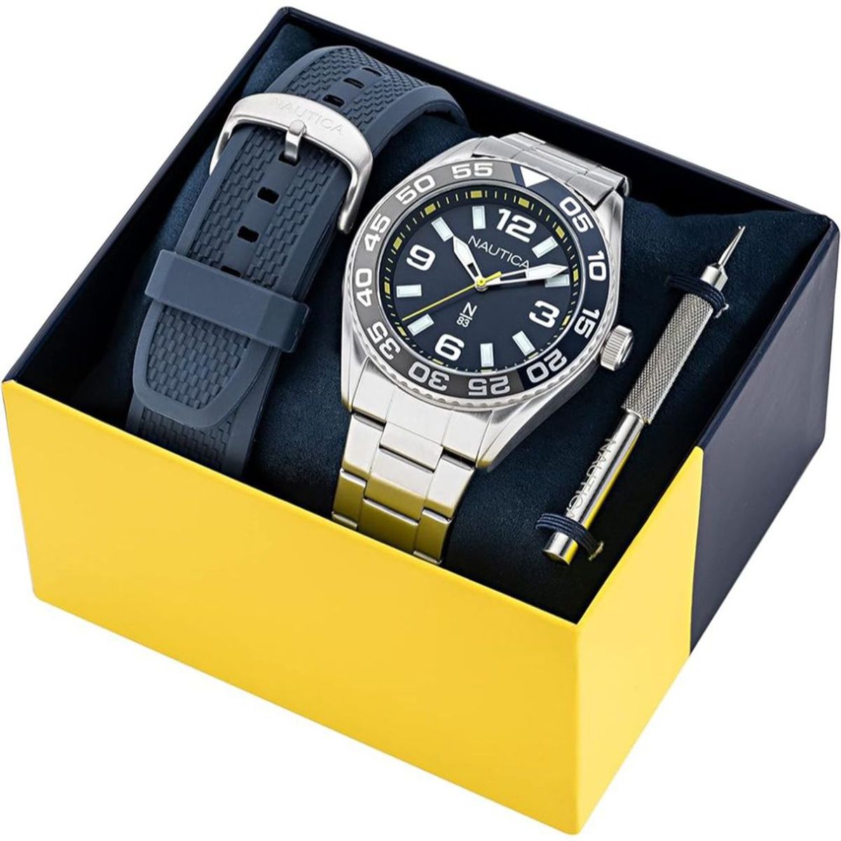 NAUTICA - Reloj Nautica para Hombre  . Reloj Análogo Plateado Acero inoxidable