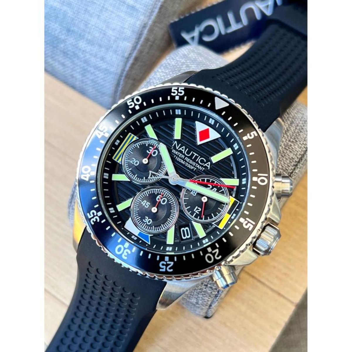 NAUTICA - Reloj Nautica para Hombre  . Reloj Análogo Negro Acero inoxidable