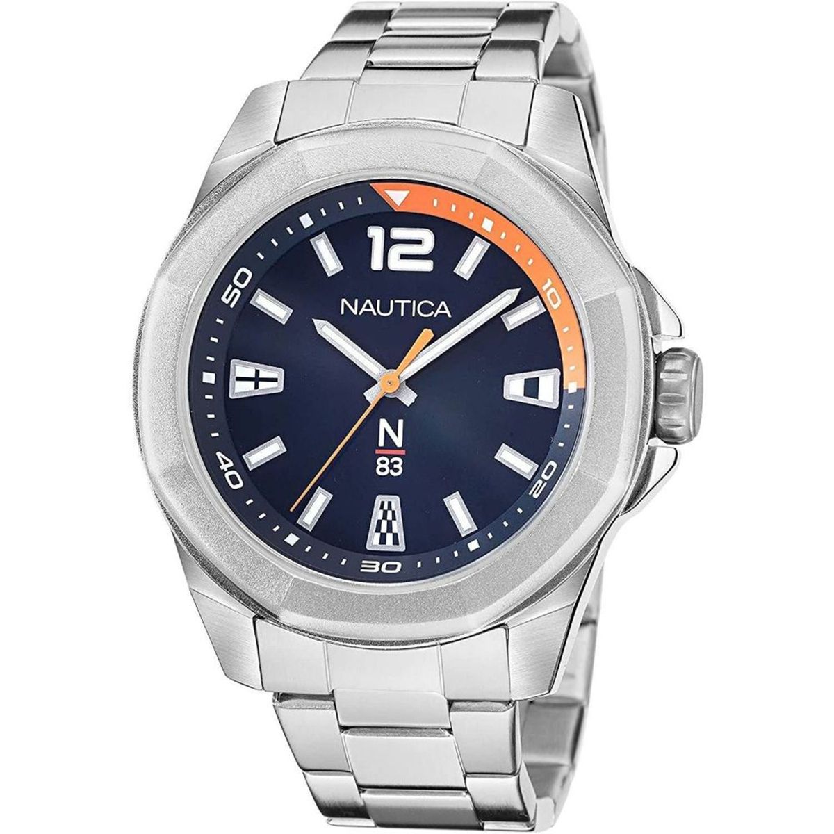 NAUTICA - Reloj Nautica para Hombre  . Reloj Análogo Plateado Acero inoxidable