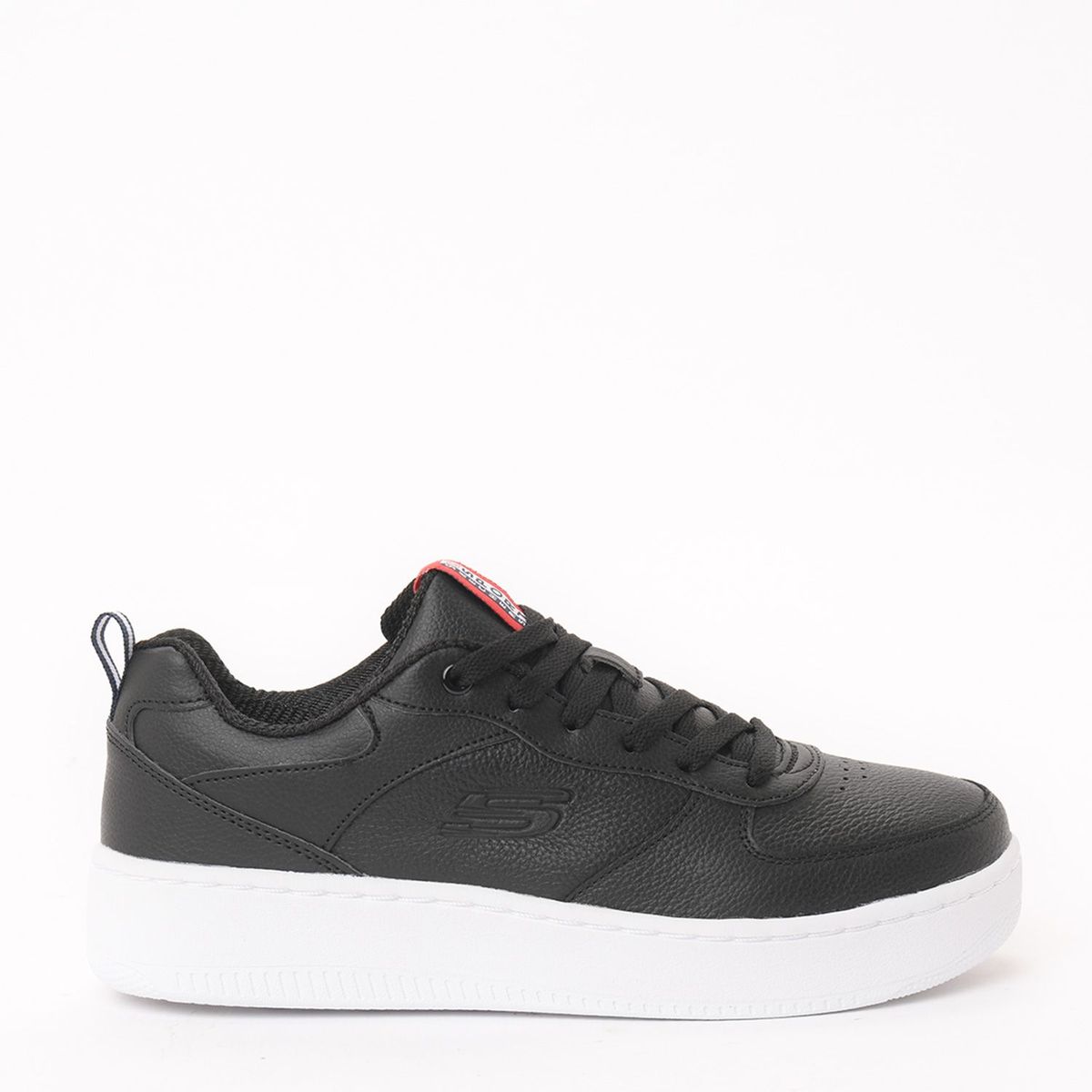 SKECHERS - Tenis Skechers para Mujer Moda Sportcourt 92 Illustrious | Tenis de moda Negros Skechers para Mujer con suela blanca