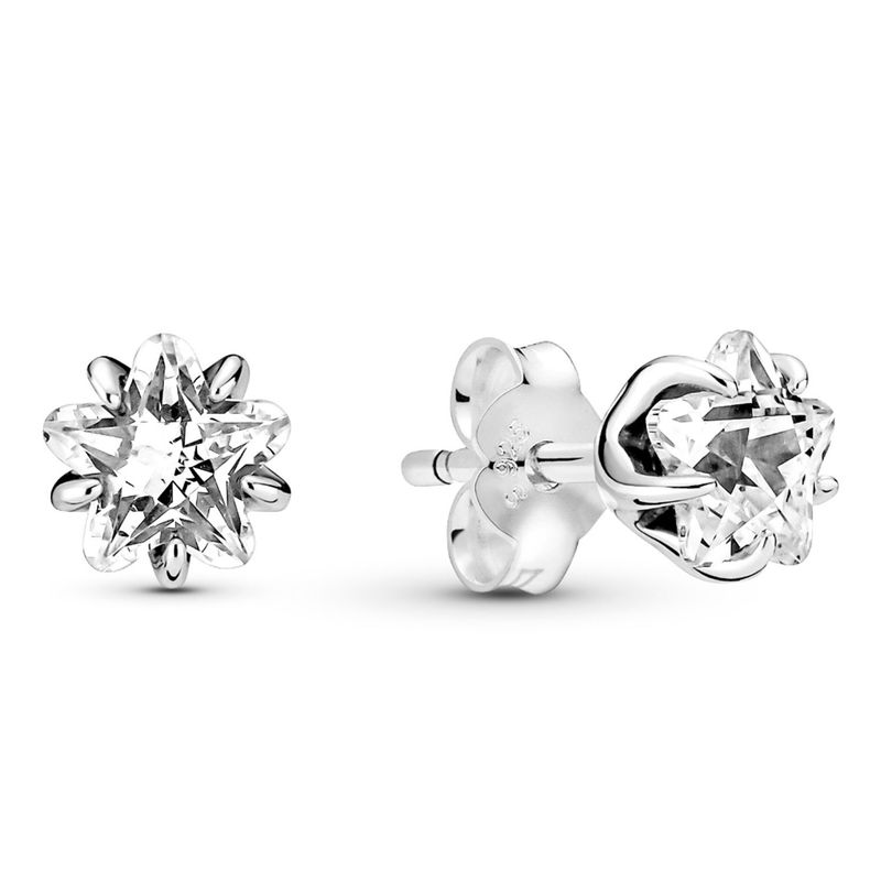 PANDORA - Aretes Pandora Botón Estrellas Celestiales Brillantes Plata Esterlina