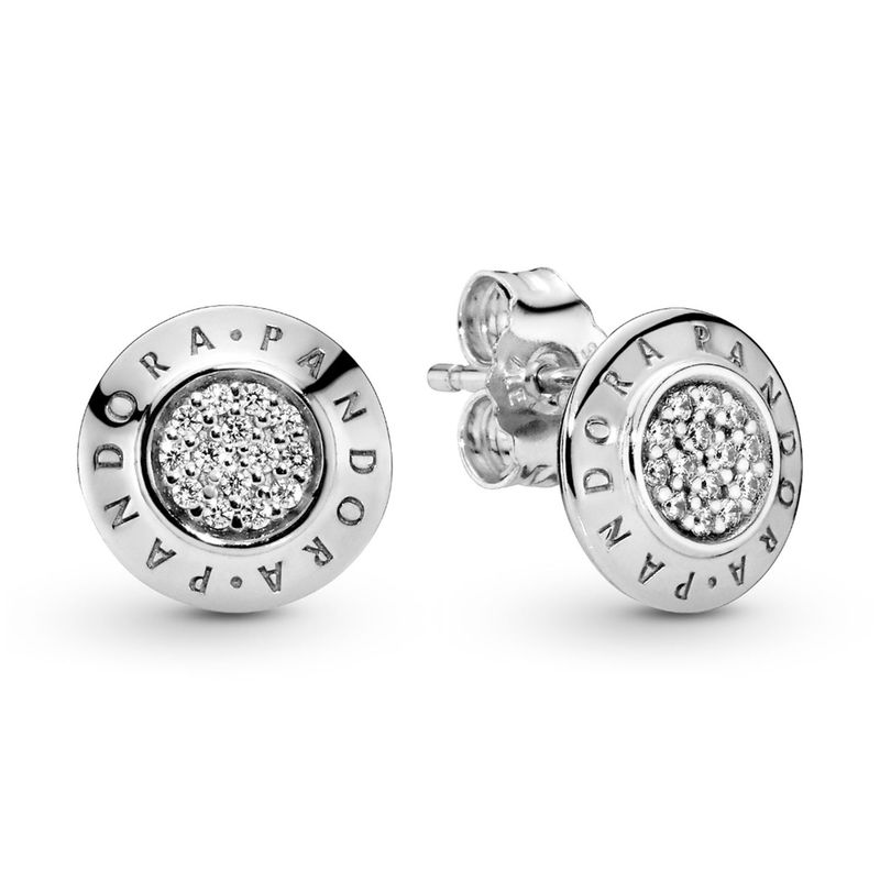 PANDORA - Aretes Pandora Logotipo Plata Esterlina