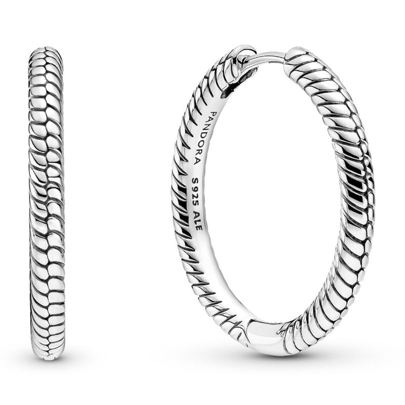 PANDORA - Aretes Pandora Aro Moments para Charm Plata Esterlina
