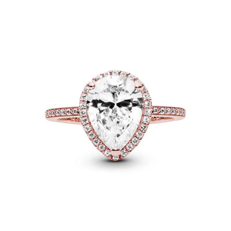 PANDORA - Anillo Pandora con forma de gota  Recubrimiento en Oro Rosa