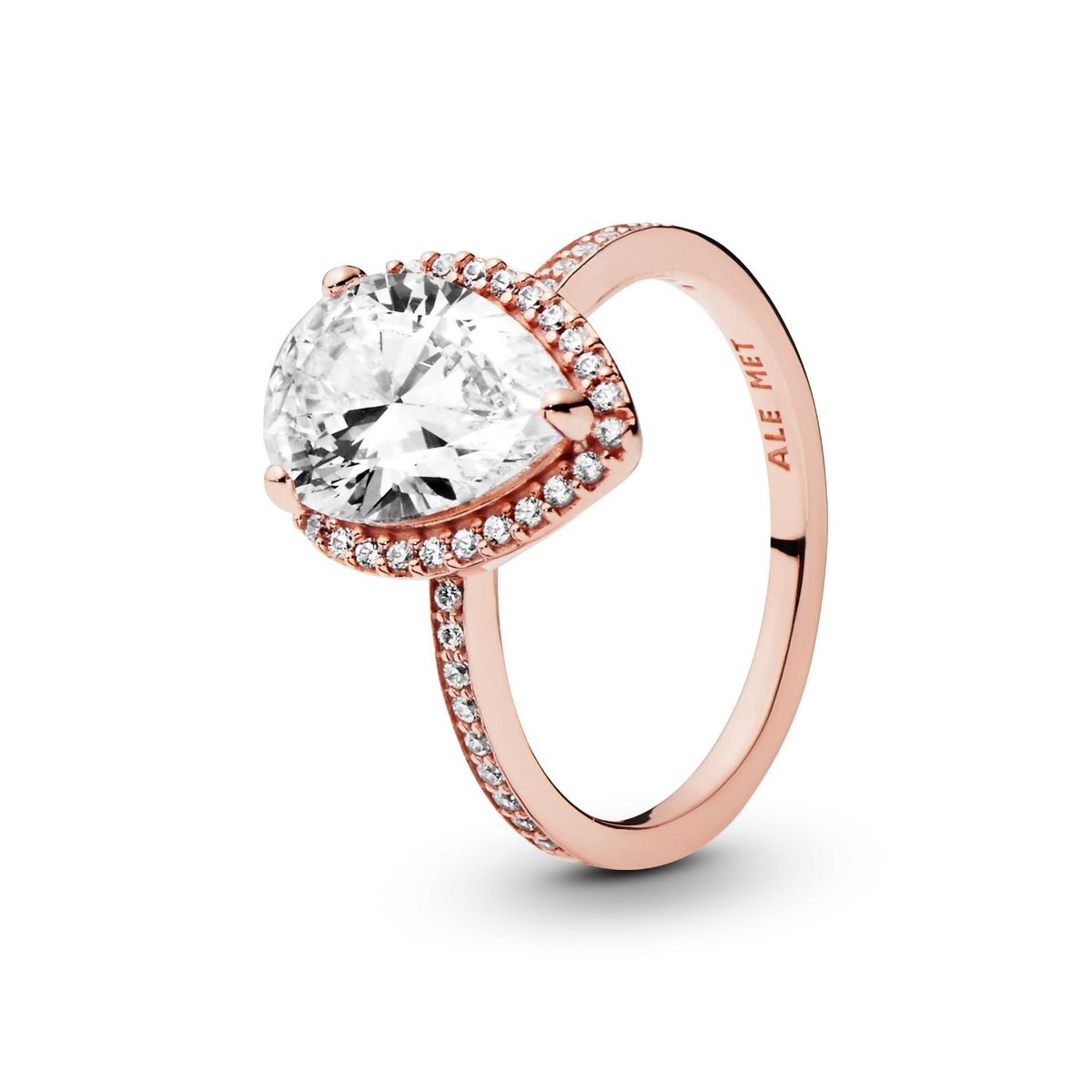 PANDORA - Anillo Pandora con forma de gota  Recubrimiento en Oro Rosa