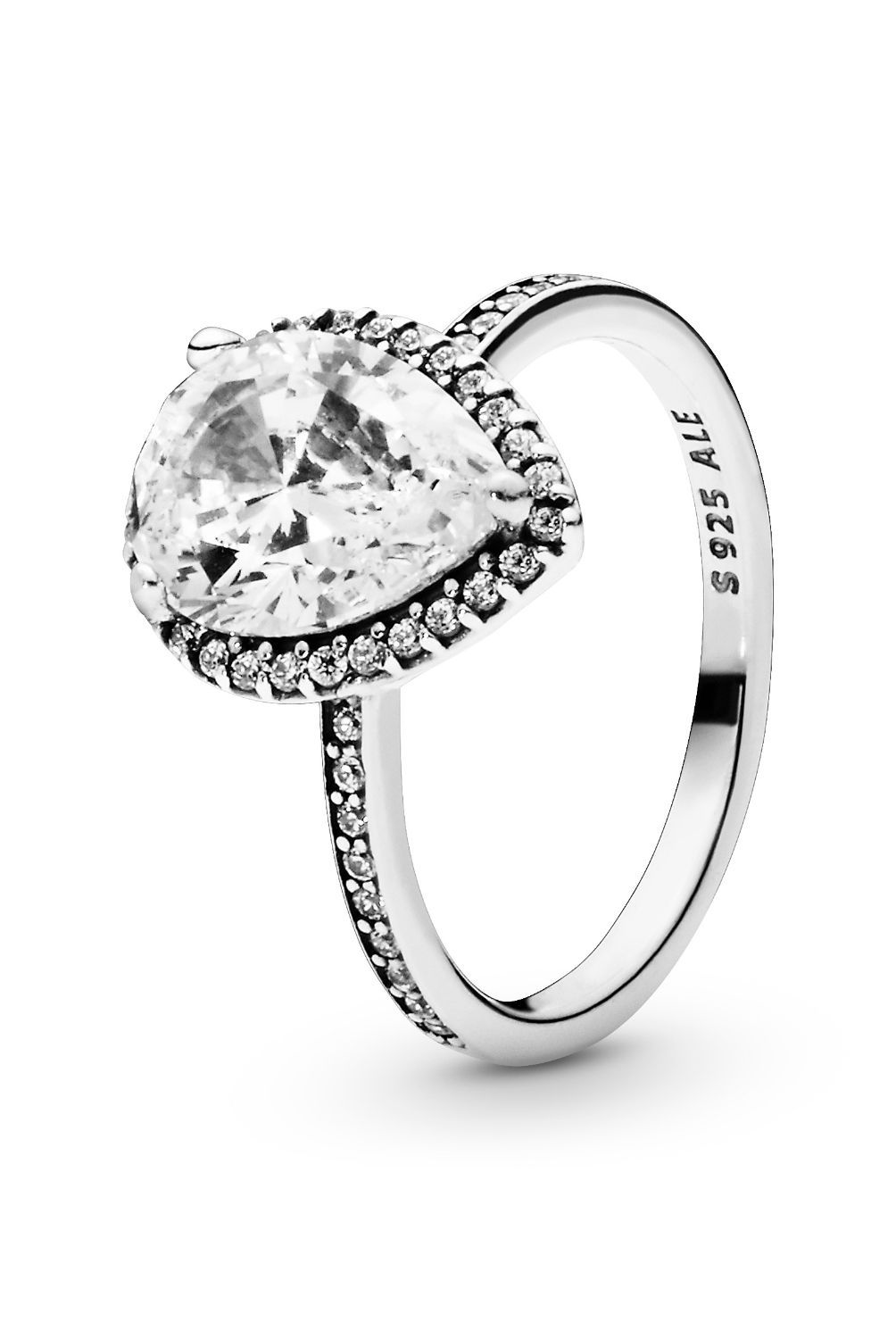 PANDORA - Anillo Pandora Brillante forma gota  En Plata Esterlina