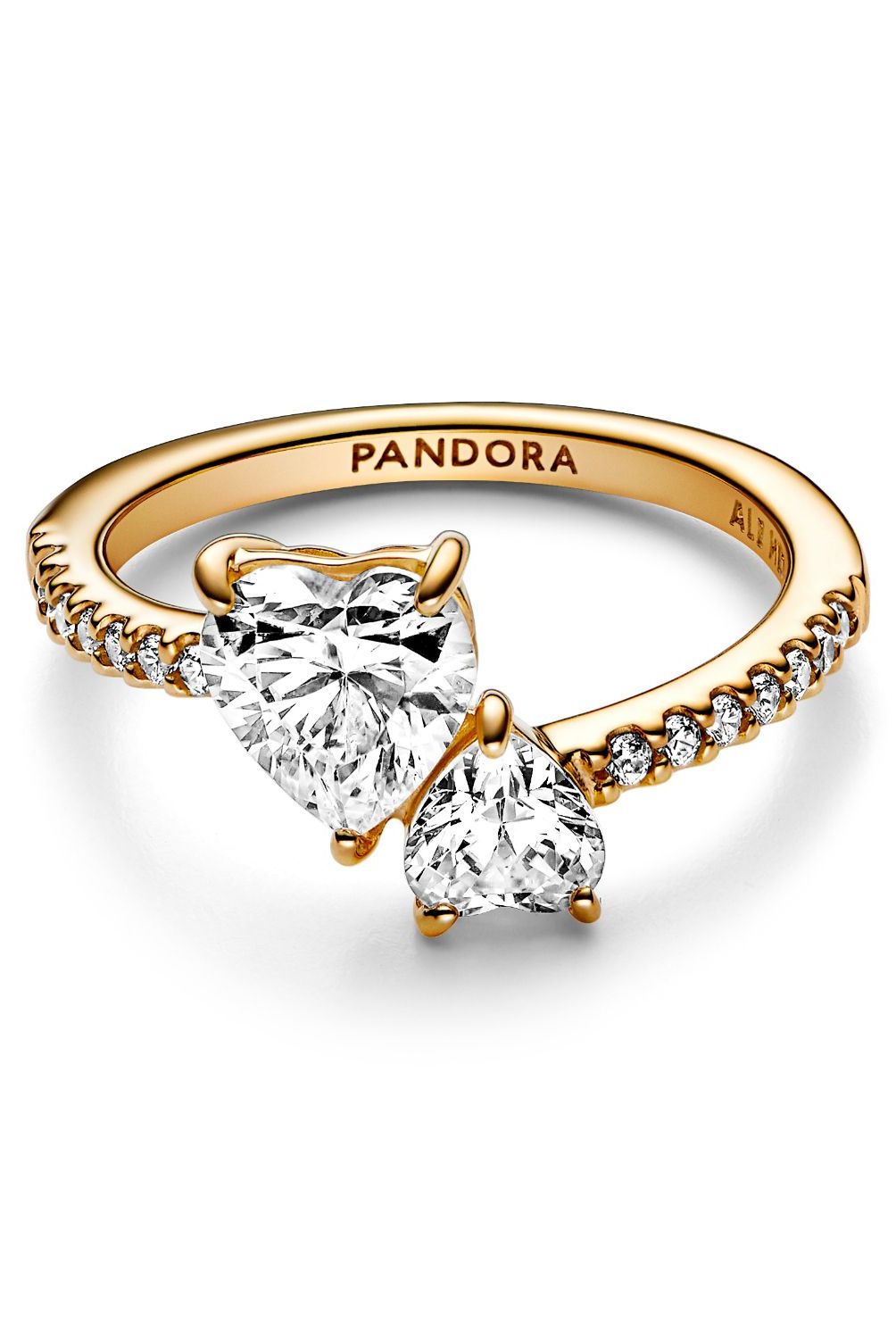 PANDORA - Anillo Pandora Reluciente Corazon Recubrimiento en Oro