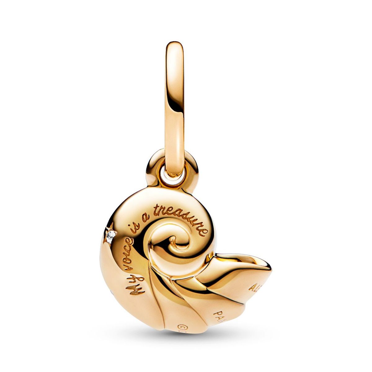 PANDORA - Charm Pandora Caracola Encantada de La Sirenita de Disney Recubrimiento en Oro