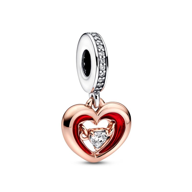 PANDORA - Charm Pandora Corazón Radiante en Plata Esterlina y Recubrimiento en Oro Rosa