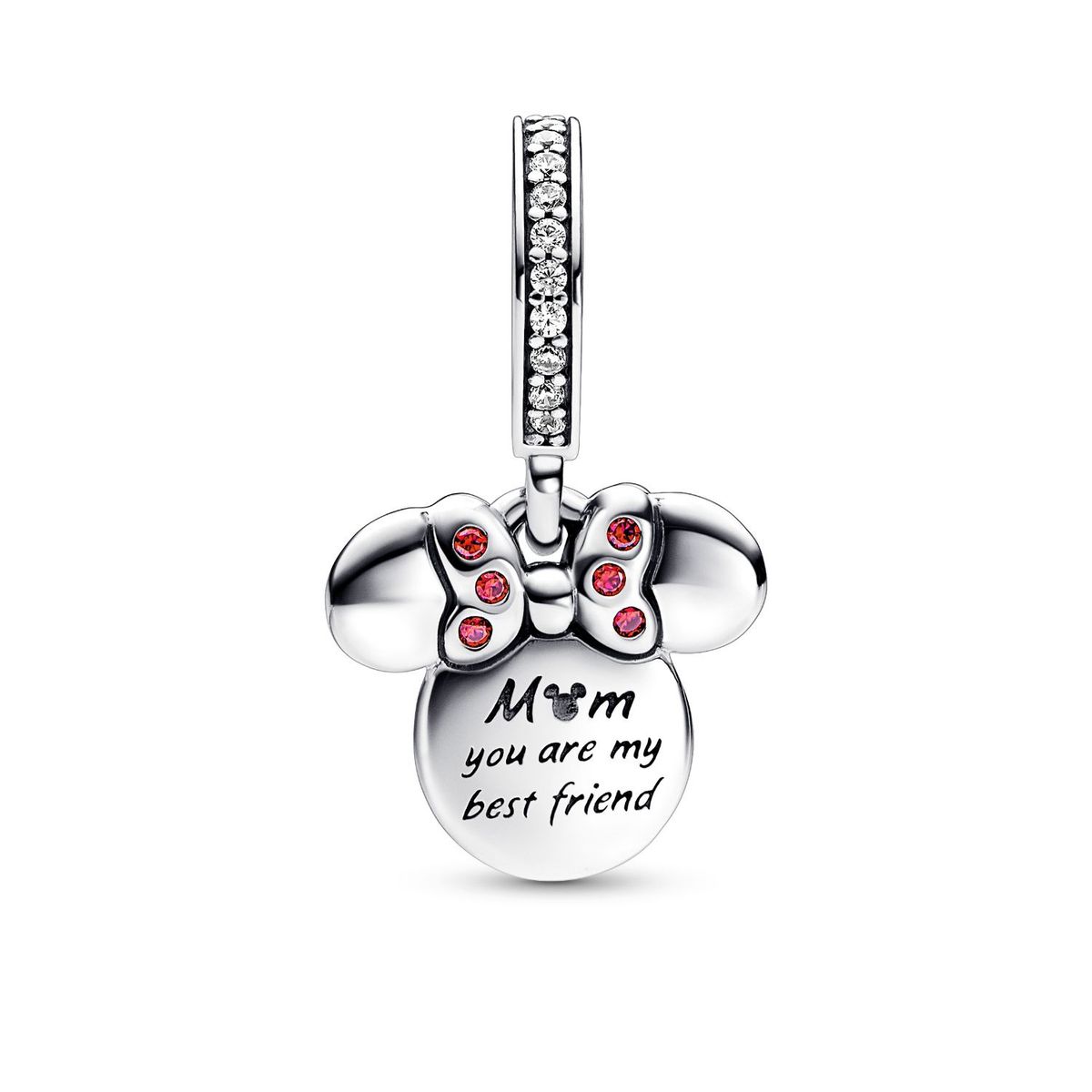 PANDORA - Charm Pandora Doble Silueta Minnie Mouse de Disney Plata Esterlina y Recubrimiento en Oro Rosa