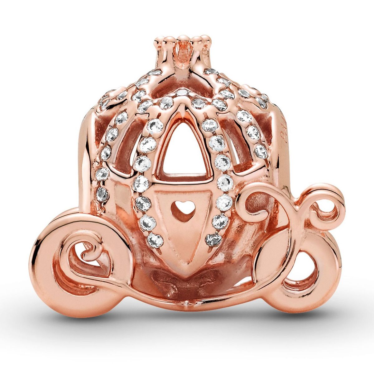 PANDORA - Charm Pandora Brillante Carroza Cenicienta de Disney Recubrimiento en Oro Rosa