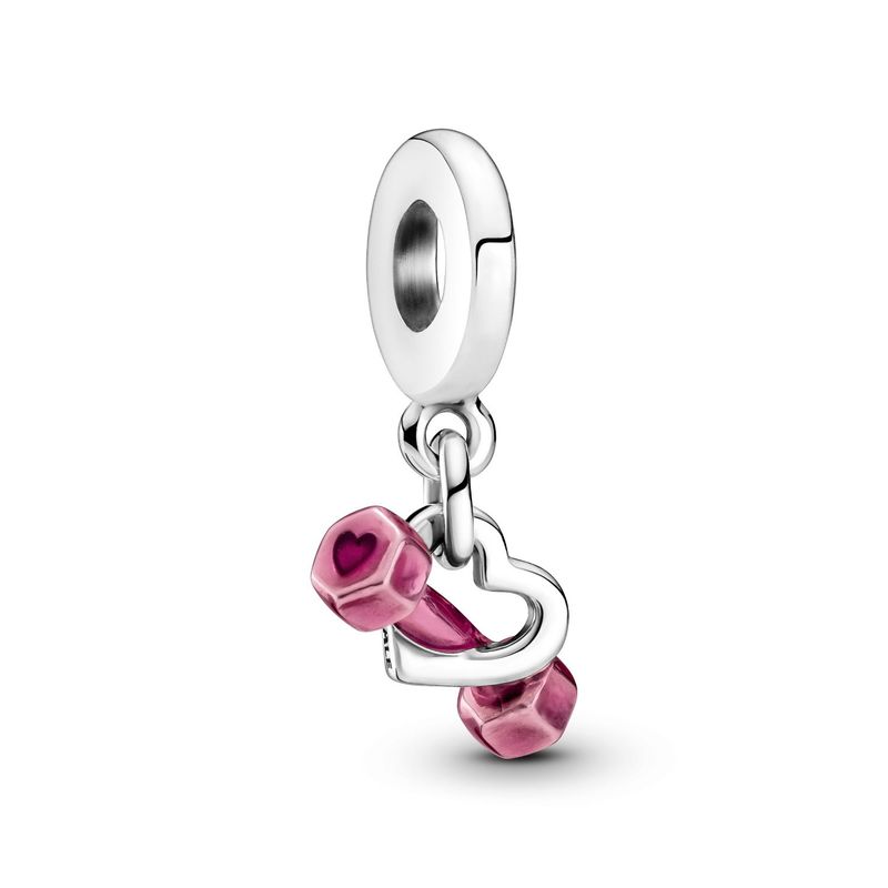 PANDORA - Charm Pandora Mancuerna y Corazón Plata Esterlina