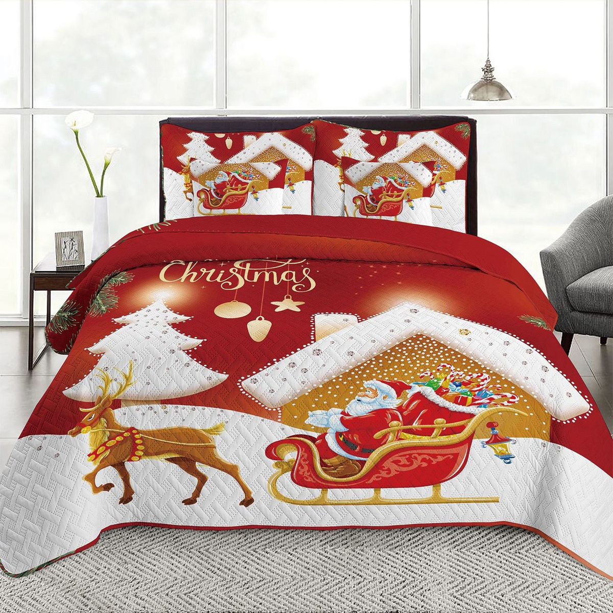 MY HOME STORE - Cubrelecho Poliéster Navidad Doble