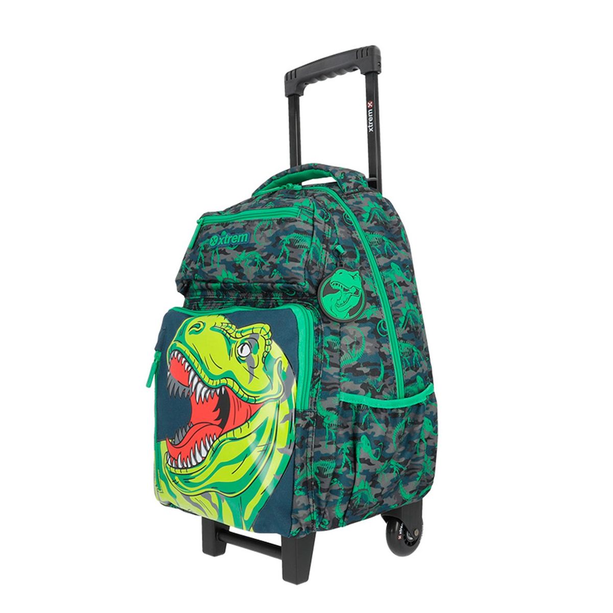 XTREM - Maleta escolar con ruedas para niños T-Rex