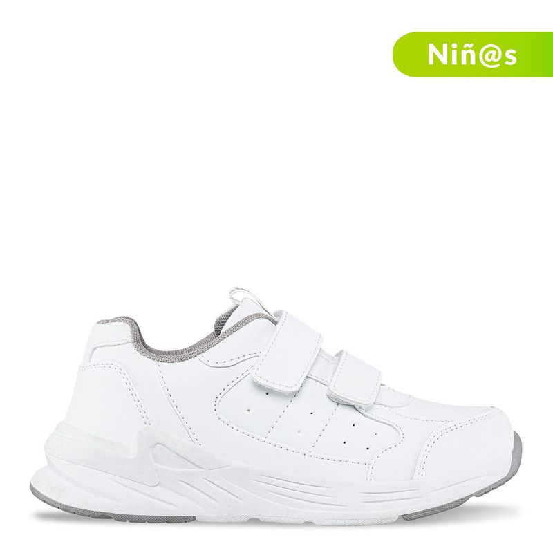 CROYDON - Tenis Croydon Neril V Blanco Unisex Velcro | Tenis Blancos Croydon para Niño